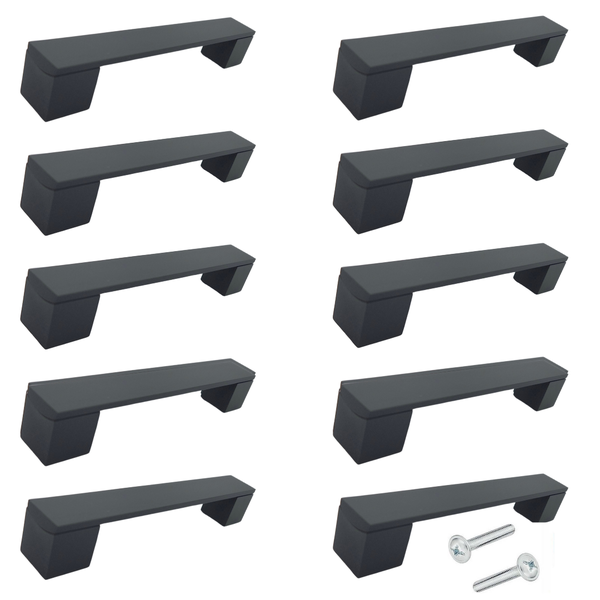 Zehn Möbelgriffe mit Schrauben für die Montage