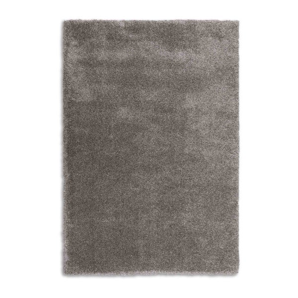 Hochflor-Teppich in Grau, rechteckig, einfarbig, für Innenräume.