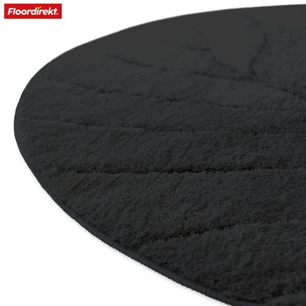 Runder Teppich mit Blattmuster und kurzem Flor