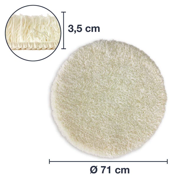 1 St. Hochflor Badematten MALMÖ Creme Ø 71 cm