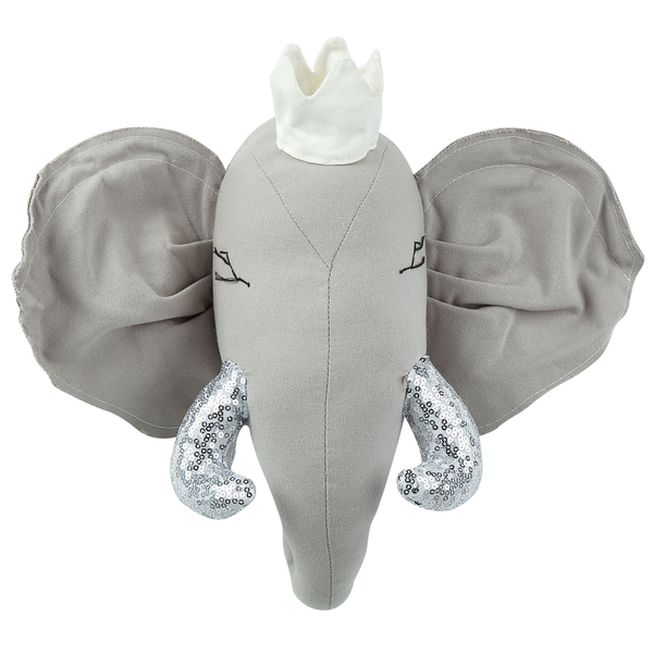 Wanddekoration für Kinder Elefant TANTOR Baumwolle 33 cm Grau