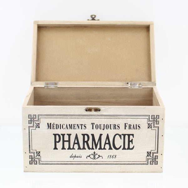FRANK FLECHTWAREN | Dekobox Pharmacie, HOLZ, 23 x 13 x 13 cm
