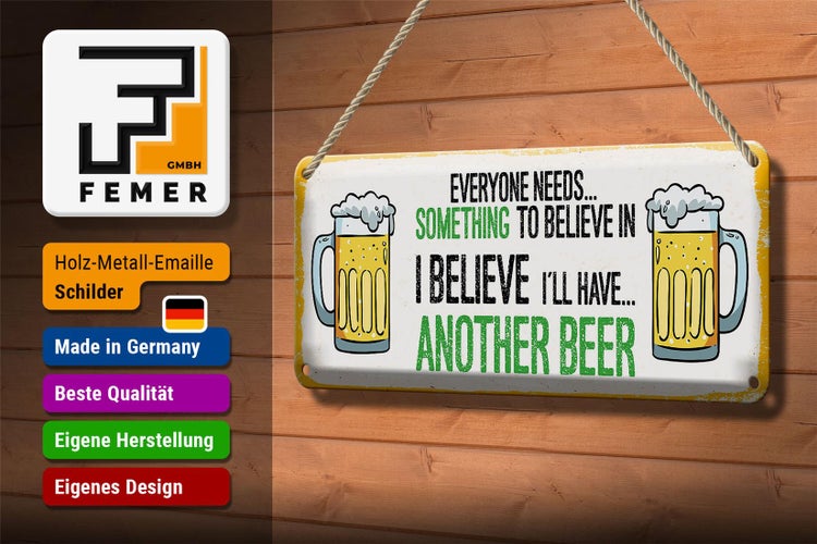 Blechschild Spruch Bier I´ll have another Beer 27x10cm Dekoration