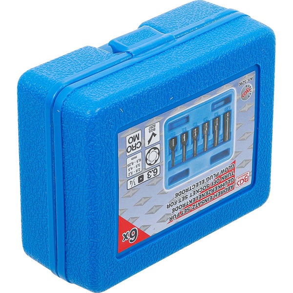 BGS Abdreh-Einsatz-Satz für Glühkerzenelektrode Antrieb Innenvierkant 6,3 mm (1/4) 6tlg. - 5290