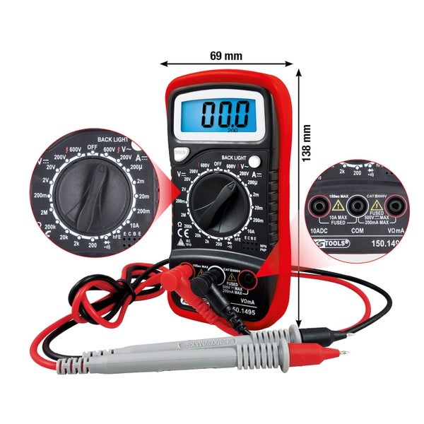 Digitales Multimeter mit Messleitungen