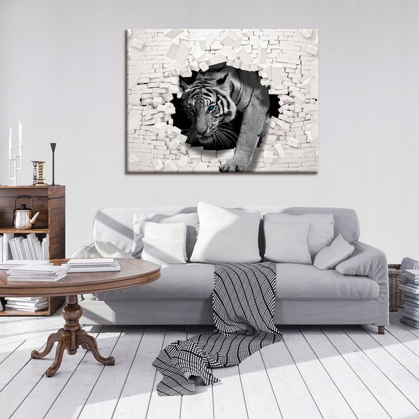 Leinwandbild Tiger Tiere Modern Bilder Wohnzimmer 120X80 cm