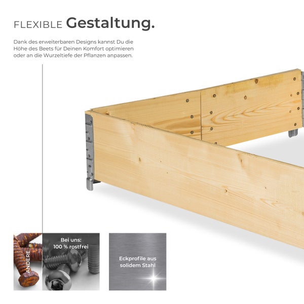 Hochbeet tectake  120 x 80 x 19 cm aus Holz holzdekor