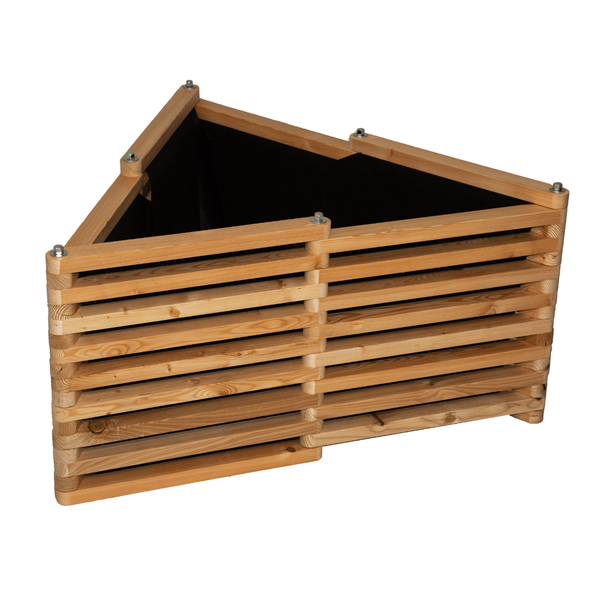 Kaiserbeet Hochbeet Konstantin - Dreieck mit vormonierten Luftdurchlässigen Vlies 122 x 110 x 60 cm