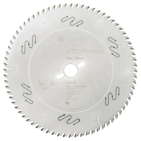 Bosch Kreissägeblatt Top Precision Best for Wood, 300 x 30 x 3,2 mm, 72 - 2608642116