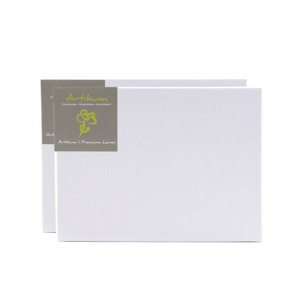 Leinwand  Leinen 2er Set 70x50 cm (LxB) 430 gsm, dreifach grundiert, malfertig bespannt weiß