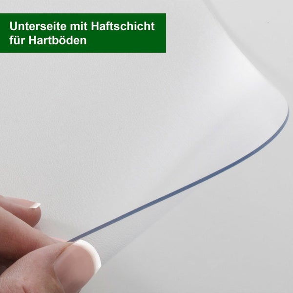 FLOORDIREKT Bodenschutzmatte Neo - für Hartböden - Vinyl - Transparent - Rechteckig - Rollenware - 114 x 250 cm