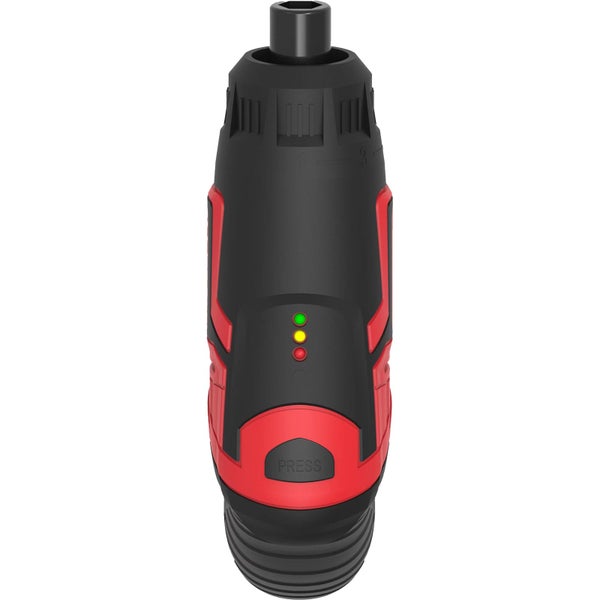 Geöffneter Akku-Schraubendreher mit Einblick in das Innenleben