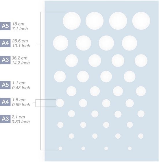 QBIX Dots Musterschablone - A5 Größe - Kunststoff - Schablone