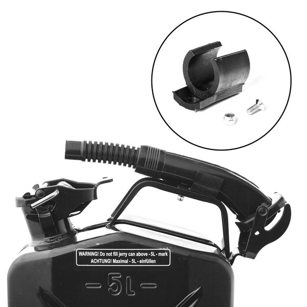 BW® Kraftstoffkanister Metall Benzinkanister 5x 5 Liter mit Ausgießer - Schwarz - RAL 9005 - TÜV-geprüft und UN-Zulassung - Made in Europe