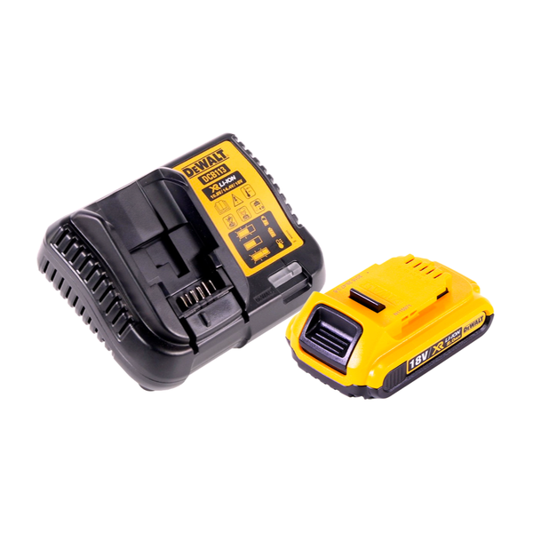 DeWalt Akku Ladegerät DCB113 und 18 Volt XR Lithium Ionen Akku mit 2.0 Amperestunden.