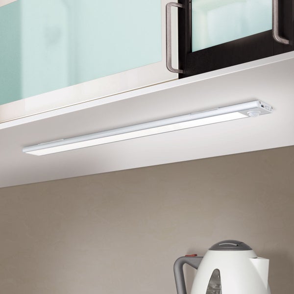 LED Akku Schrankleuchte 40 cm 3000 K Sensor Silber