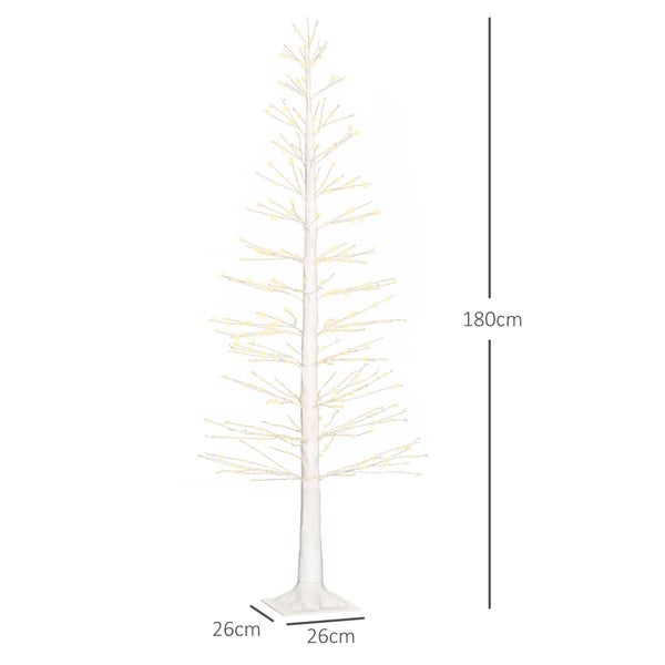 HOMCOM 180 cm Lichterbaum Kunstbaum mit 810 LED, LED Weihnachtsbaum, Weihnachtsdeko für Weihnachten, Geburtstag, Hochzeit, Indoor und Outdoor Weiß