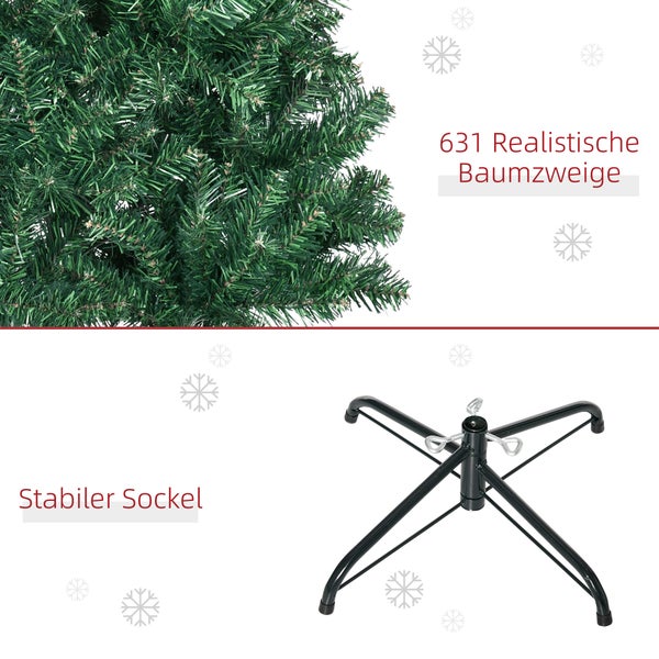 HOMCOM Weihnachtsbaum, Ø81 x 210 cm, PVC, Grün
