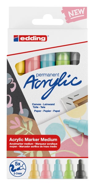 Edding Acrylmarker Acrylic 5100 Mittel 5er Set