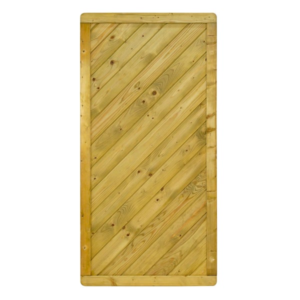 Holztor mit diagonalen Brettern für den Außenbereich