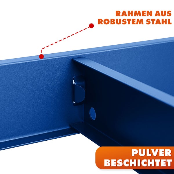 FLOORDIREKT Schwerlastregal Rhino - bis 1050 kg - Pulverbeschichtet - 180 x 90 x 45 cm Blau