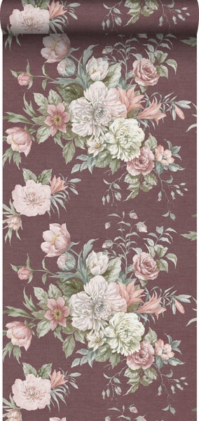 Borastapeter Tapete Blumenstillleben Rot - 53 cm x 10.05 m - 660262