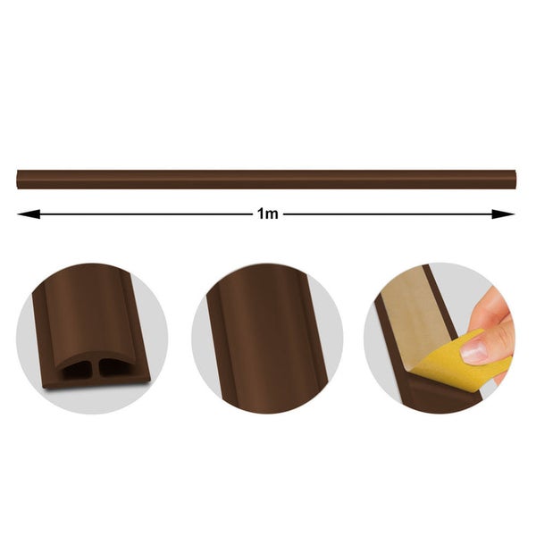 FLOORDIREKT Doppeleinfassleiste Übergangsprofil Jersey Selbstklebend 24 x 35 mm Braun