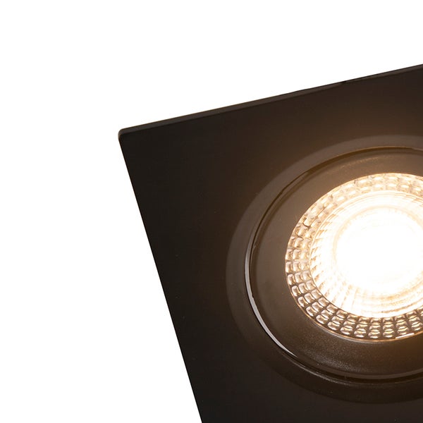 3er Set Einbaustrahler schwarz inkl. LED 3-stufig dimmbar - Miu
