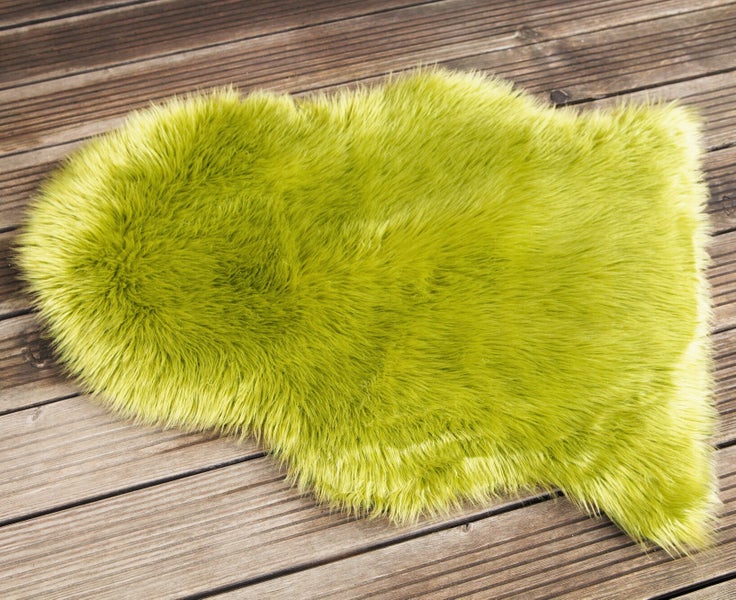 FRANK FLECHTWAREN | Kunstfell Trend-Grün, ca. 65 x 90 cm, Stückpreis, POLYESTER