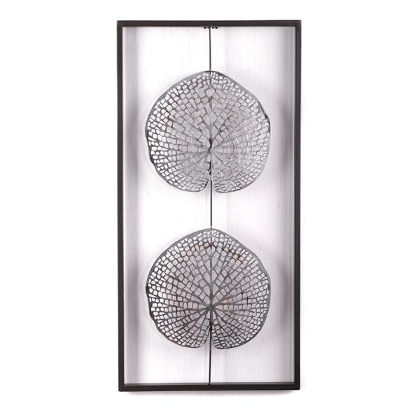 Wandbild PURE LEAVES  Metall antik-silber