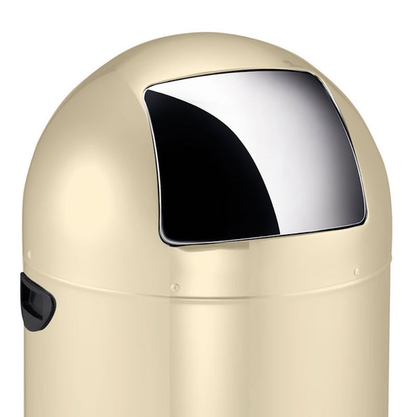 PROREGAL Stilvoller Eleganter Abfalleimer Mit Starkem Fußpedal und Verzinktem Inneneimer 33 Liter HxØ 70 x 35 cm Creme