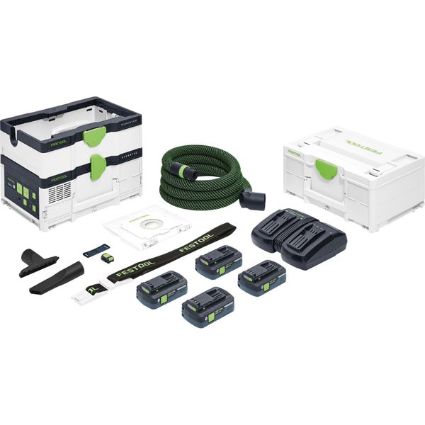 Festool Staubsauger Zubehör Set mit Absaugmobil, Saugzubehör, Saugschlauch und Akkus