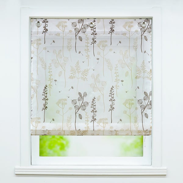 Fenster mit Faltrollo mit Pflanzenmuster