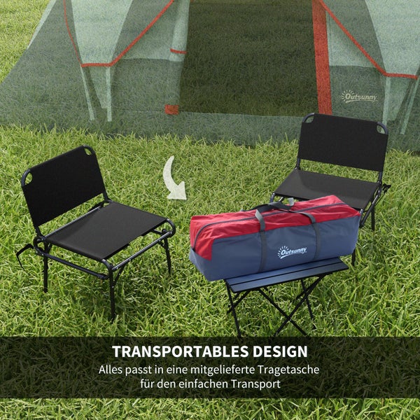 Outsunny Campingzelt, für 5-6 Personen, mit Heringen, 4,55 x 2,3 x 1,8 m, Polyester, Grau