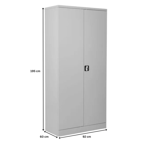 PROREGAL Stahlschrank Bee 6 Fachböden HxBxT 195 x 92 x 60 cm Verzinktes & Verstärktes Fachbodenmaterial Grau & Grau
