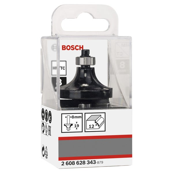 Bosch Abrundfräser 8 mm, R1 12 mm, L 19 mm, G 60 mm - 2608628343
