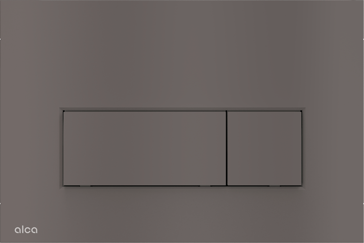 Rechteckige Alca WC-Betätigungsplatte mit 2-Mengen-Spülung in Dunkelgrau matt.