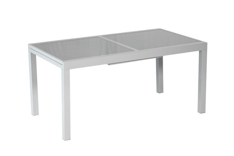 Gartentisch, ausziehbar, 120 (180) x 90 cm, silber/grau