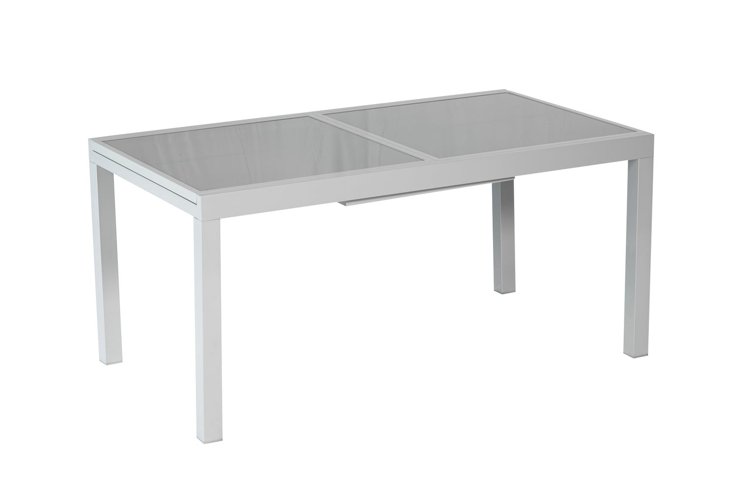 Gartentisch, ausziehbar, 160 (220) x 90 cm, silber/grau