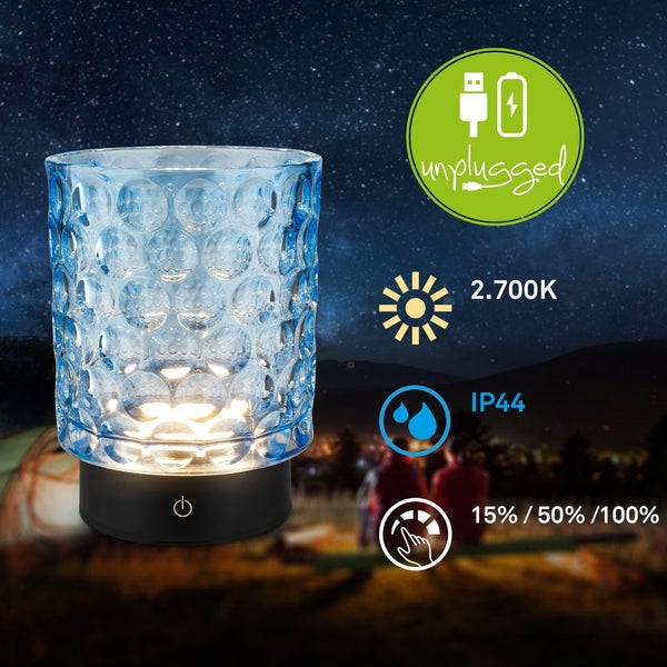 LED Tischleuchte kabellos IP44 Tischlampe Akku Aussen/Innen Dimmbar Touch