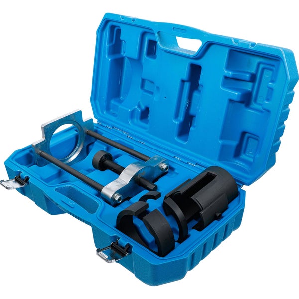 Werkzeugsatz zum Ausziehen von Lagern in einem blauen Werkzeugkasten