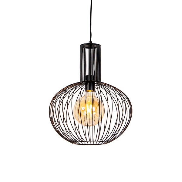 Set mit 5 Design-Hängelampen schwarz - Wires