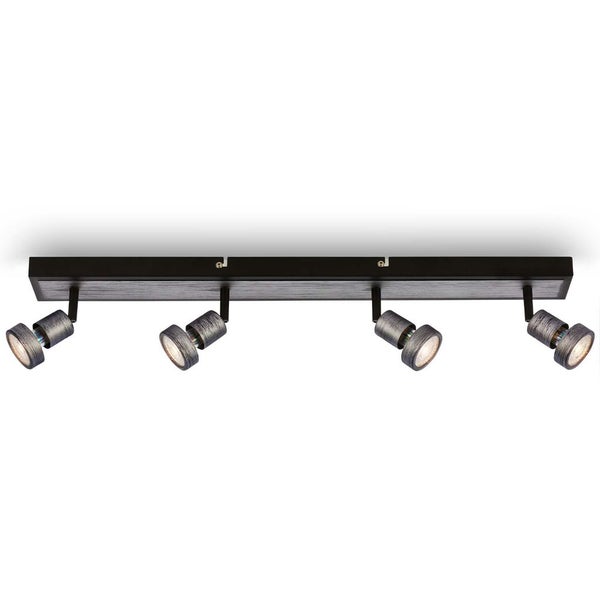 LED Deckenleuchte Deckenlampe Spot schwenkbar 4xGU10 4,9W Antik Silber Briloner