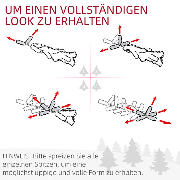 HOMCOM Weihnachtsbaum, Ø81 x 210 cm, PVC, Grün