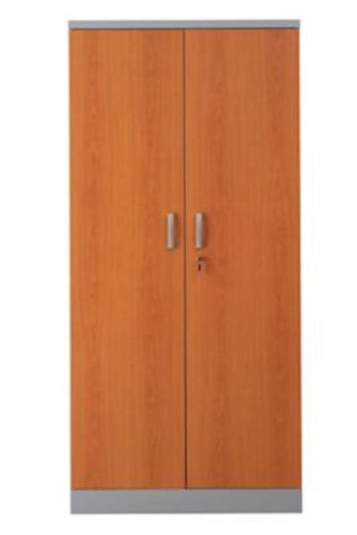 PROREGAL Aktenschrank Beetle 4 Fachböden HxBxT 195 x 92 x 42 cm Silber & Erle