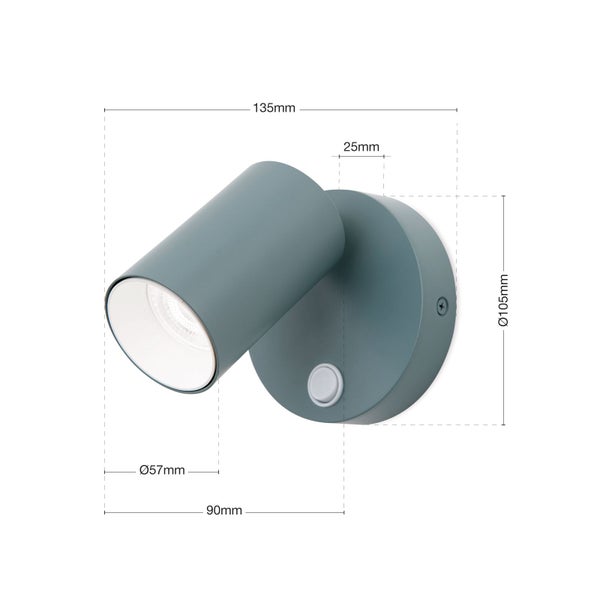 Wandleuchte mit Massangaben