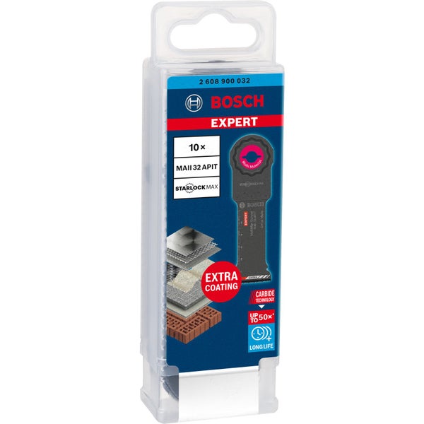 Bosch 10x Expert MultiMax Starlock Max MAII 32 APIT Tauchsägeblatt für Multifunktionswerkzeuge 70 x 32 mm - 2608900032