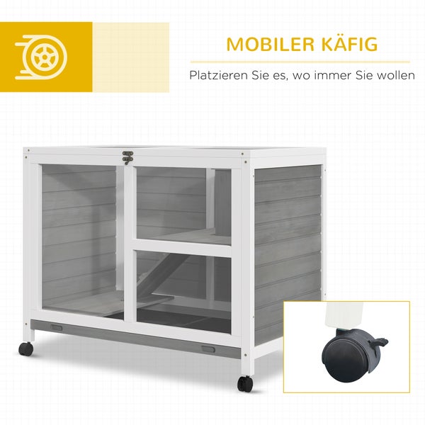 Mobiler Kleintierkäfig mit Rollen