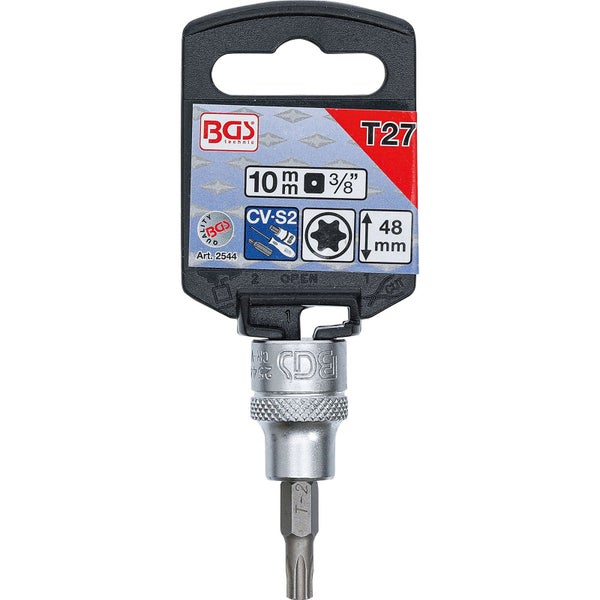 BGS Bit-Einsatz Antrieb Innenvierkant 10 mm (3/8) T-Profil (für Torx) T27 - 2544