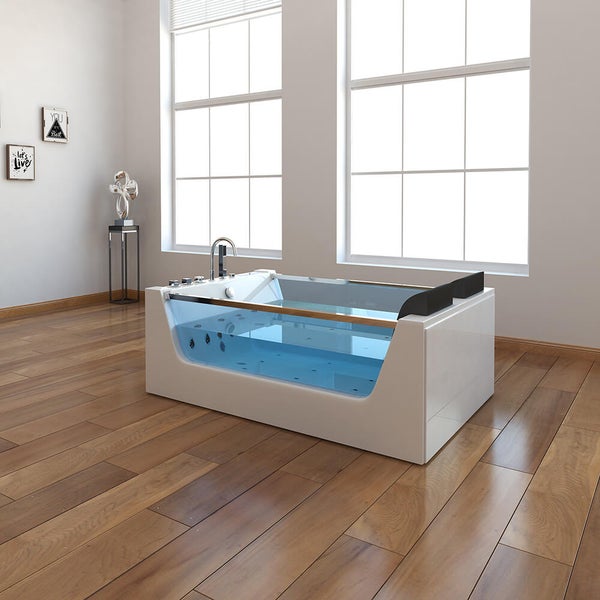 Home Deluxe - Whirlpool Badewanne - ATLANTIC XL - Maße: 180 x 120 x 60 cm - inkl. Heizung, Massagefunktion und kompl. Zubehör I Wanne für 2 Personen, Indoor Pool